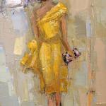 "Lady in Yellow" oil on canvas 12x24" available in giclee SOLD