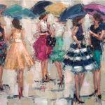 "PARTY SKIRTS" OIL ON CANVAS SOLD