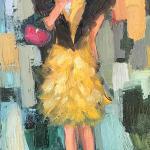 "THE LADY IN YELLOW" 12x24" oil on canvas