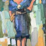 ''THE LADY IN BLUE" 12x24" oil on canvas SOLD