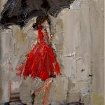 "DANCING IN THE RAIN 2" 
9X12" OIL ON CANVAS SOLD  NOW AVAILABLE IN LIMITED EDITION PRINTS AND GICLEES!!