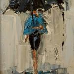 "DANCING IN THE RAIN 3" 
9X12" OIL ON CANVAS SOLD