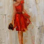 "DRESSES 1"  9X12" OIL ON CANVAS SOLD