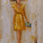 "DRESSES 2" 9X12" OIL ON CANVAS  SOLD