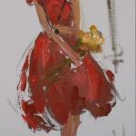"FASHION ILLUSTRATION 1" 8X16" OIL ON CANVAS  SOLD limited edition prints and giclees available